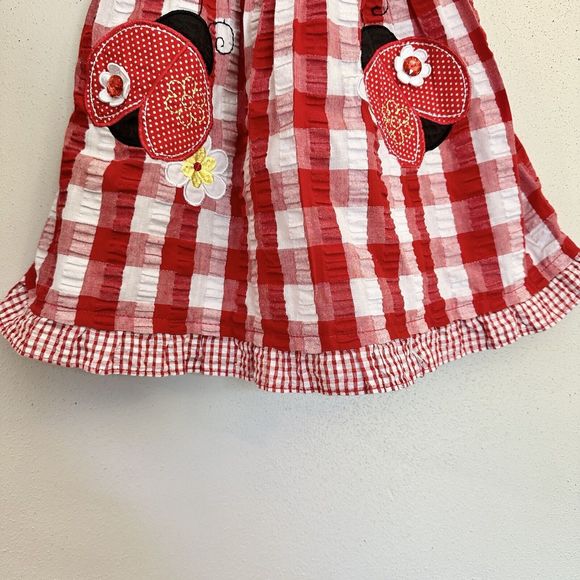 Youngland‎ Ladybug Dress Toddler Size 4T Baby Girl Red Checkered - Picture 2 of 9